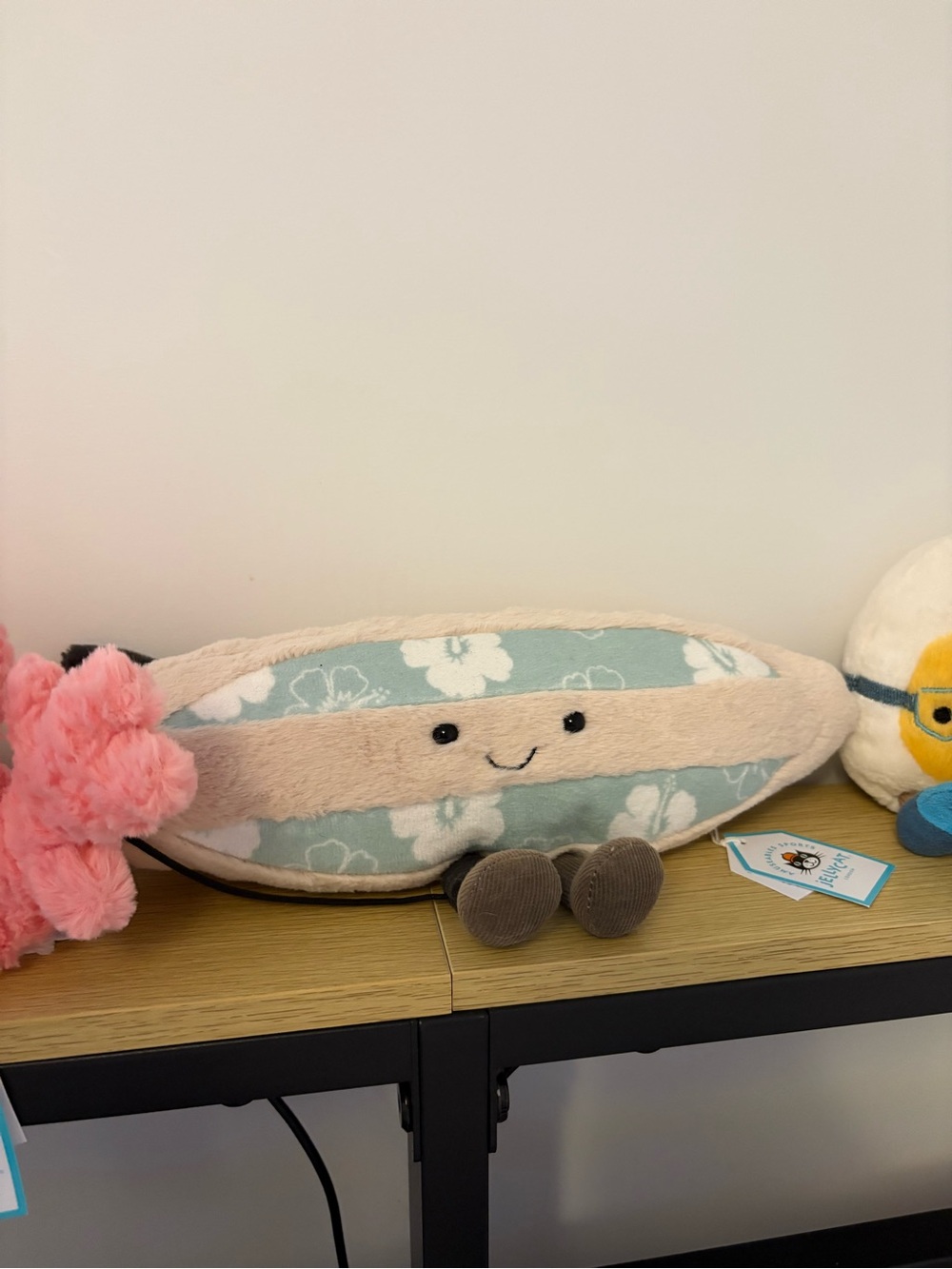 Jellycat Floral Surfboard Plush in Teal, Cream, Brown
